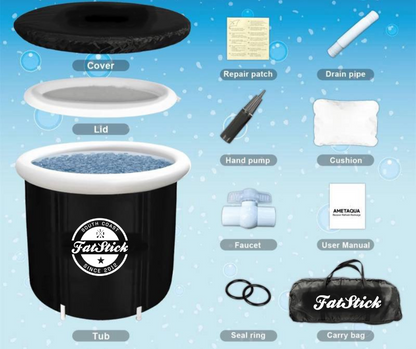 FatStick Recovery Ice Bath | Cold Water Therapy & Recovery Plunge Tub | Round/Oval