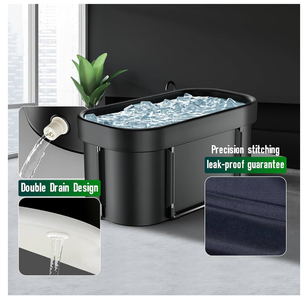 FatStick Recovery Ice Bath | Cold Water Therapy & Recovery Plunge Tub | Round/Oval