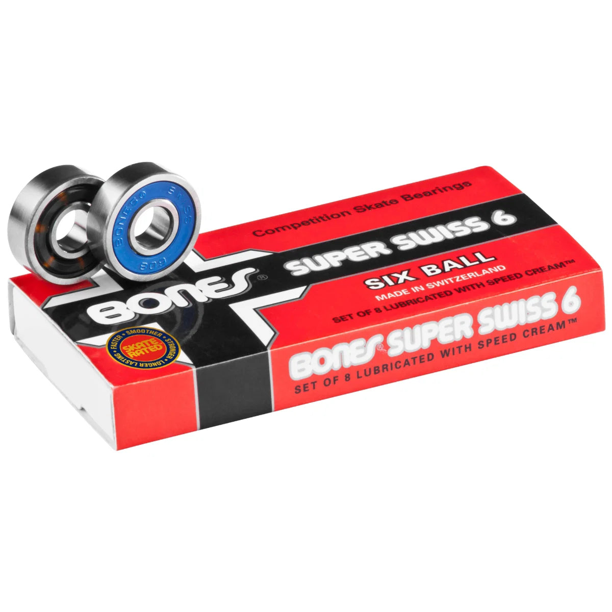 Bones Super Swiss 6 Bearings - 8mm / 8 Pack