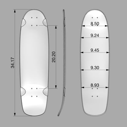 Pantheon Low Tide Bamboo Cruiser 34" Longboard Deck