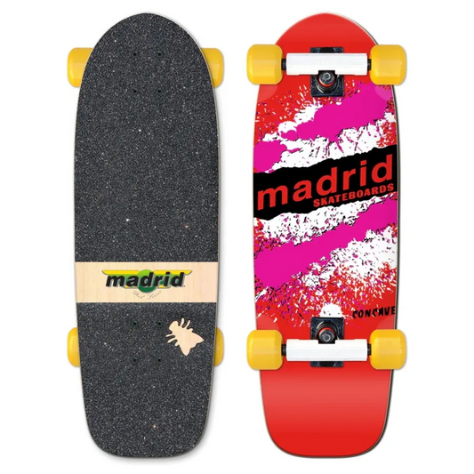 Madrid Marty Explosion Yellow 29" - Old School Skateboard - Red